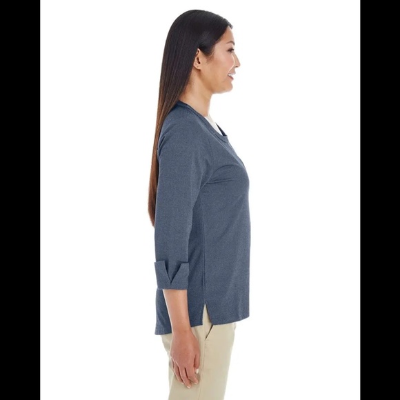 🌟Cotton Blend Melange Knit Top - Picture 3 of 6